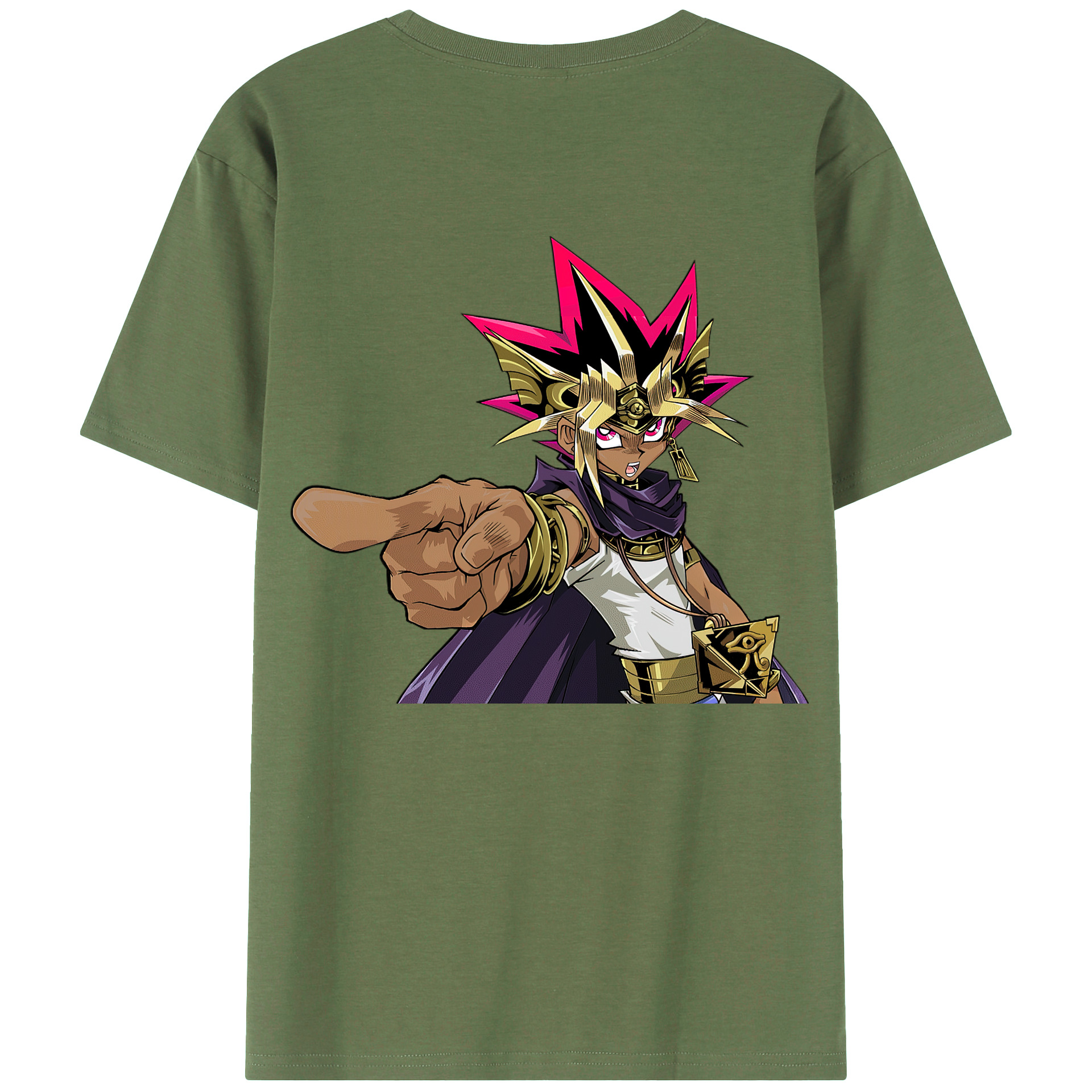（画像用） 遊☆戯☆王 Yu-Gi-Oh! 綿100％ メンズ半袖Tシャツ（バックプリント） 通気性